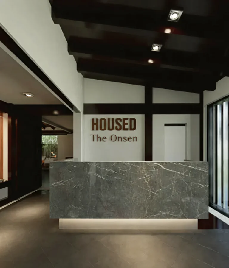 The Onsen reception area at 529 Kent Street, Sydney